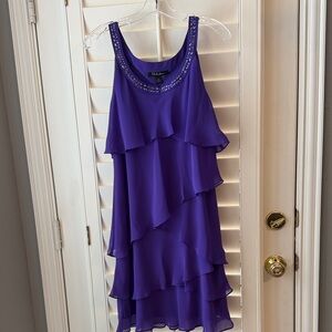 SL Fashions Purple Layered Dress